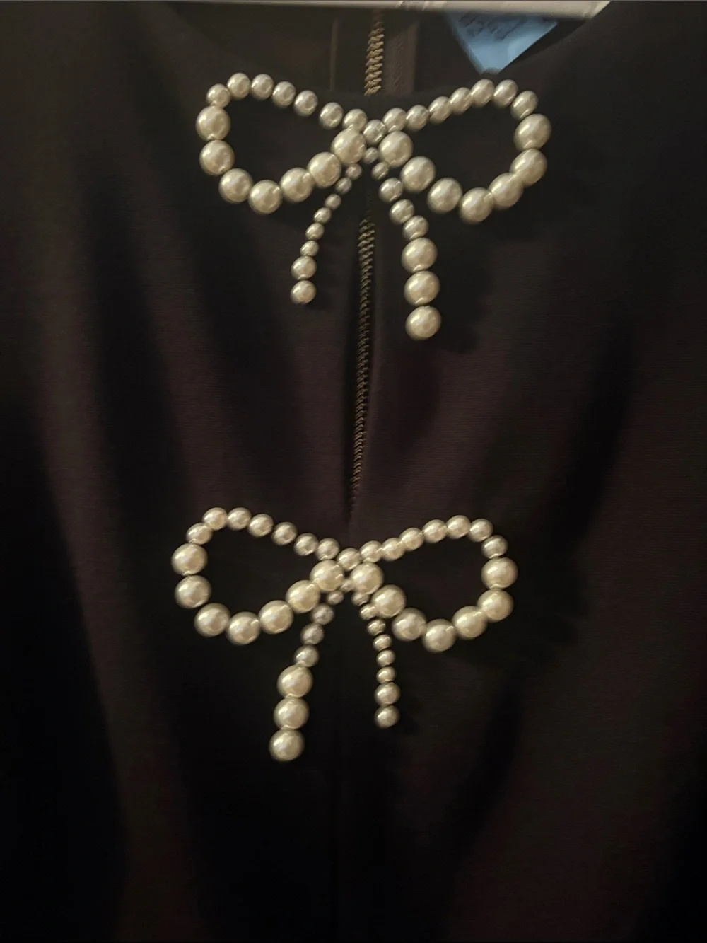 Black Pearl Bow A-Line Dress